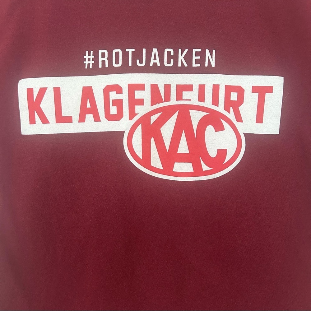 Klagenfurt EC KAC Austrian Hockey Graphic Short Sl Tee Shirt Burgundy Size Small - Picture 2 of 7